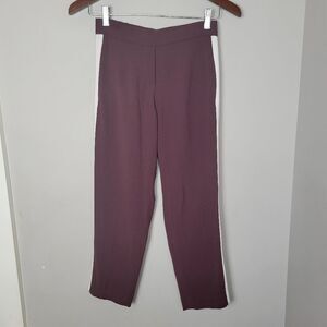 Aritzia Babaton Conan Pant Burgundy White Stripe 0